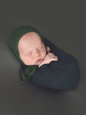 Sage green baby bonnet, hospital hat, shower gift, newborn photo prop