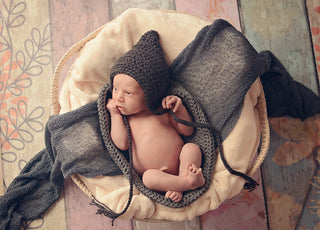 Charcoal Gray Pixie Elf Baby Hat