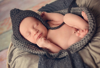 Charcoal Gray Pixie Elf Baby Hat