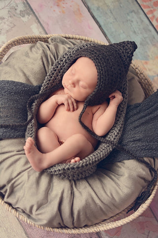 Charcoal Gray Pixie Elf Baby Hat