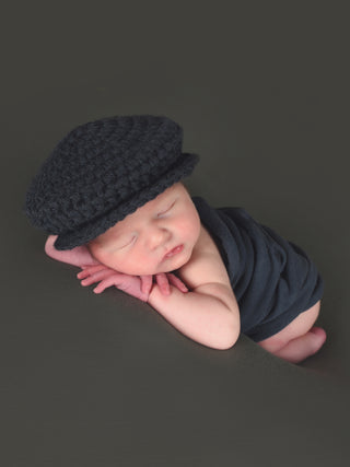 Graphite gray Irish wool newsboy hat by Two Seaside Babes