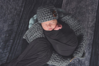 Slate Gray newborn baby layering bump blanket