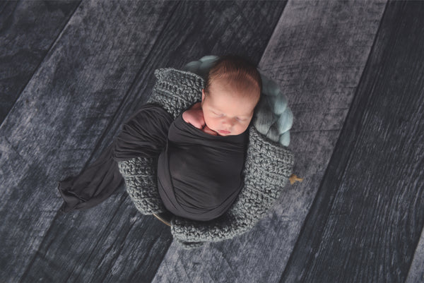 Slate Gray newborn baby layering bump blanket