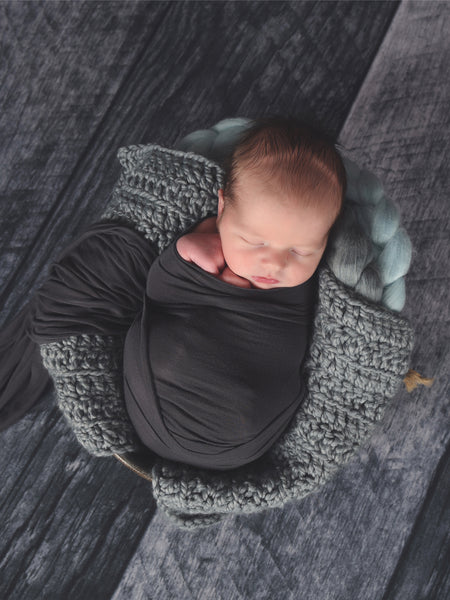 Slate Gray newborn baby layering bump blanket by Two Seaside Babes