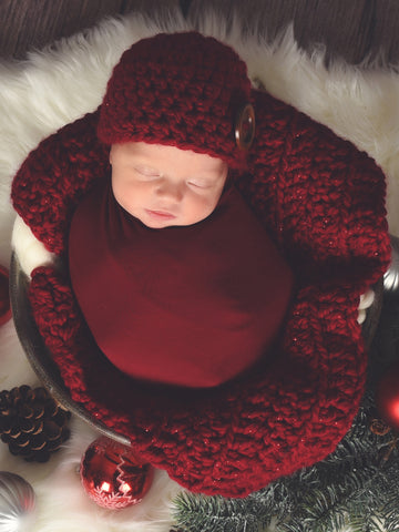 Cranberry Sparkle newborn baby layering bump blanket by Two Seaside Babes