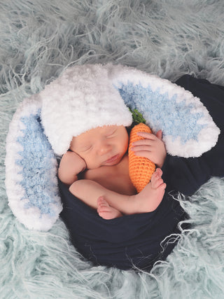 White Easter bunny baby hat ~ 6 ear colors available by Two Seaside Babes