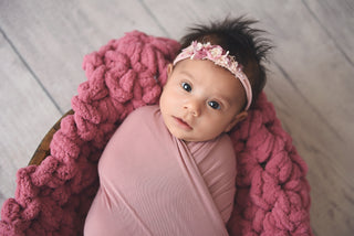 Rose pink newborn photo prop chunky bump layer