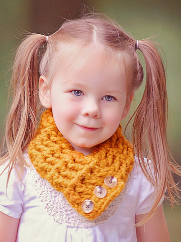 1T to 4T Toddler Butterscotch Button Scarf by Two Seaside Babes