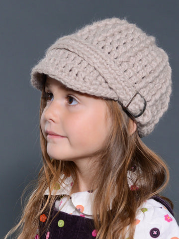 Linen buckle beanie winter hat by Two Seaside Babes
