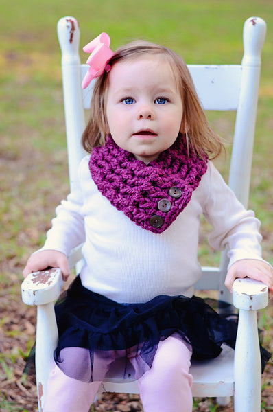 1T to 4T Toddler Purple Plum Button Scarf