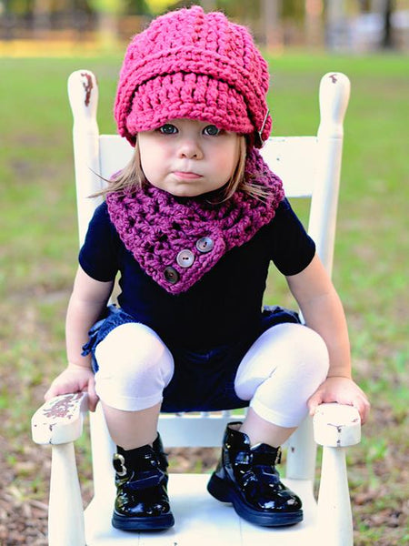1T to 4T Toddler Purple Plum Button Scarf by Two Seaside Babes