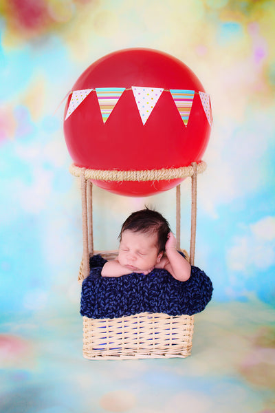 Denim Twist | newborn photo prop layering baby blanket, basket stuffer, bucket filler