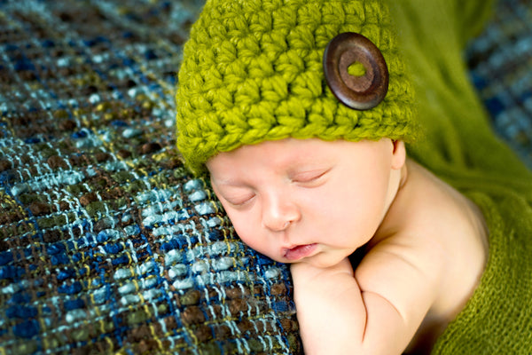 Lemongrass button beanie baby hat