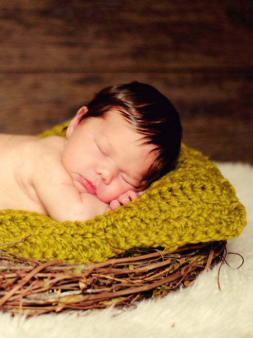 Lemongrass | newborn photo prop layering baby blanket, basket stuffer, bucket filler by Two Seaside Babes