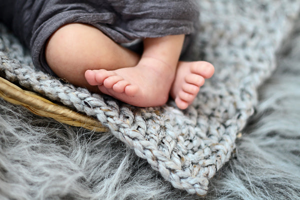 Gray Marble | newborn photo prop layering baby blanket, basket stuffer, bucket filler