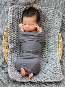 Gray Marble | newborn photo prop layering baby blanket, basket stuffer, bucket filler by Two Seaside Babes