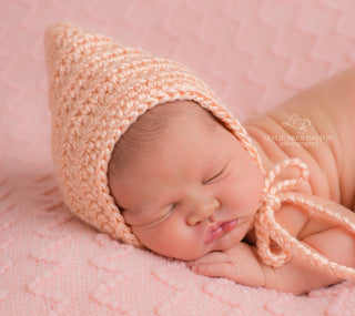 Peach Pixie Elf Baby Hat