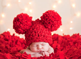 Newborn Red Pom Pom Hat