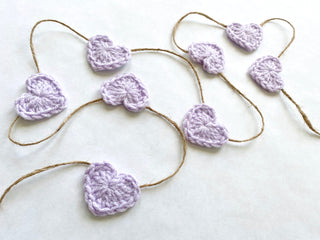 Lavender Valentine's Day heart farmhouse garland