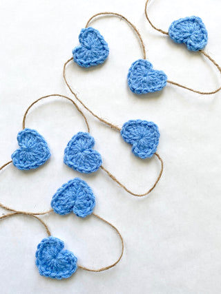 Blue Valentine's Day heart farmhouse garland