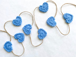 Blue Valentine's Day heart farmhouse garland