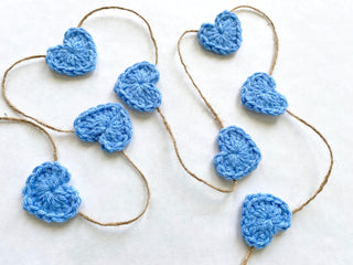 Blue Valentine's Day heart farmhouse garland