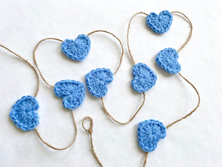 Blue Valentine's Day heart farmhouse garland