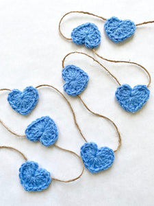 Blue Valentine's Day heart farmhouse garland by Two Seaside Babes