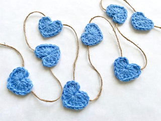 Blue Valentine's Day heart farmhouse garland