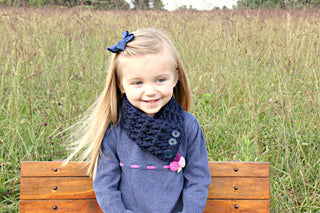 1T to 4T Toddler Navy Blue Button Scarf