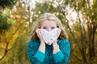 Adult White Sparkle Button Scarf