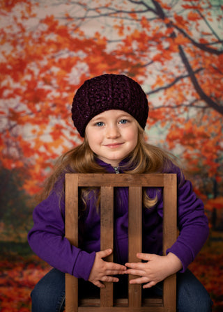 Eggplant sparkle knotted bow winter headband