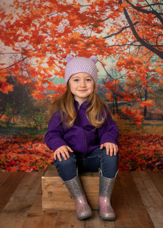 Lavender mini pom pom hat