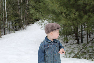 Taupe | Irish wool Donegal newsboy hat, flat cap, golf hat | newborn, baby, toddler, boy, & men's sizes