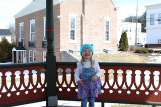 Aqua blue mini pom pom hat