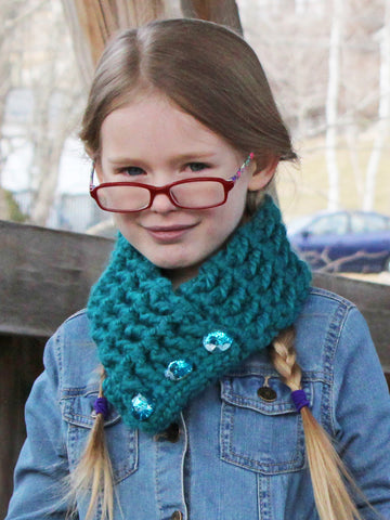 Teal button scarf by Two Seaside Babes