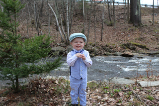 Light blue Irish wool newsboy hat