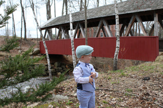 Light blue Irish wool newsboy hat