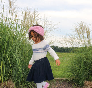 Pink blossom knotted bow winter headband