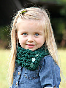 Evergreen pine button scarf by Two Seaside Babes