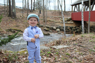 Light blue Irish wool newsboy hat