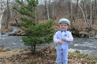 Light blue Irish wool newsboy hat