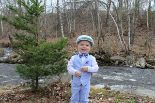 Light blue Irish wool newsboy hat