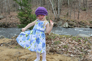 Dark purple buckle newsboy cap by Two Seaside Babes