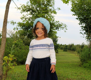 Sky blue knotted bow winter headband