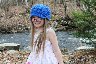 Cobalt blue buckle newsboy cap by Two Seaside Babes