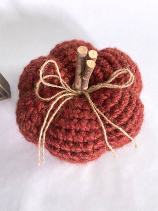 Pumpkin spice fall farmhouse decor crochet pumpkin