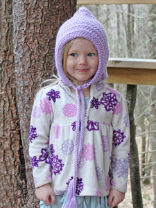 Lavender pixie elf hat by Two Seaside Babes