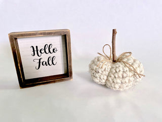 Wheat fall farmhouse decor crochet pumpkin