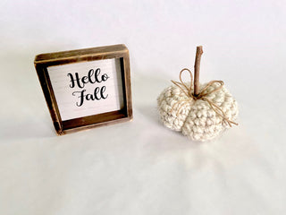 Wheat fall farmhouse decor crochet pumpkin